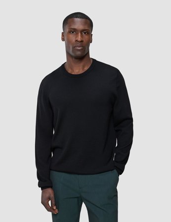 Shaping New Tomorrow - Seamless Premium Merino Knit Crewneck - Black - Herr - Storlek L
