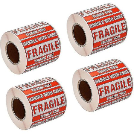 2000 ömtåliga klistermärken 4 rullar 2" X 3" ömtåliga - hantera med försiktighet - tack fraktetiketter klistermärken (500 etiketter/rulle)(1 rullar)