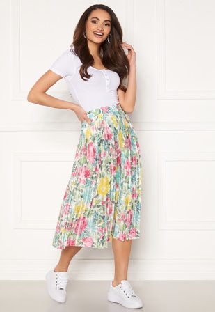 VILA Orlanda HW Midi Skirt Cloud Dancer AOP Wat Klær