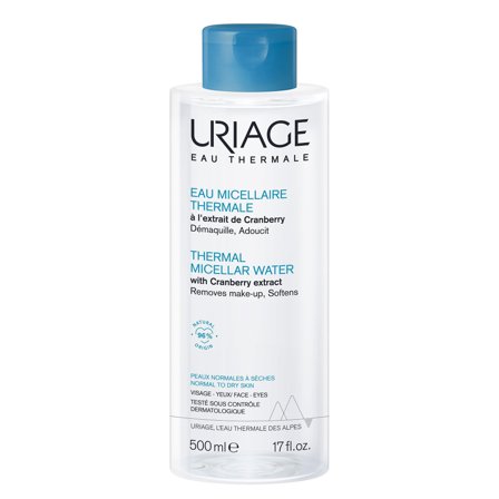 URIAGE IGIENE VISO Acqua Micellare Termale per Pelle Normale e Secca 500ml - Acqua detergente viso
