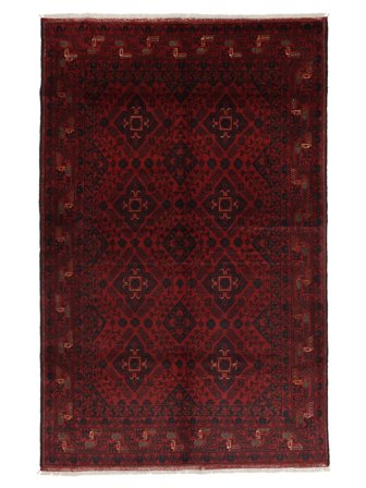 Hand Knotted Afghan Khal Mohammadi Rug 125X196 Wool Black/Dark Red Small