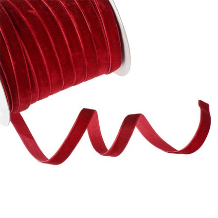 50 jaardia 10 mm Velvet Ribbon Flocking Silk WINE RED