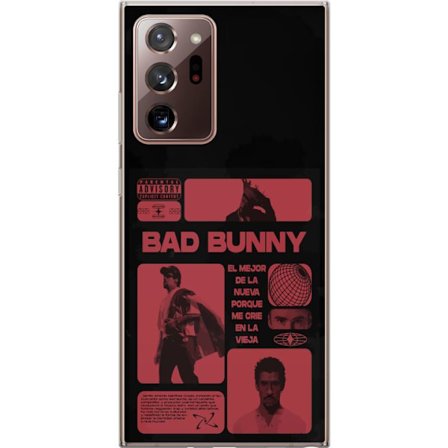 Kompatibel Mobilcover til Samsung Galaxy Note20 Ultra Bad Bunny NFL-inspireret skjoldlogo med amerikansk fodbold og stjerner