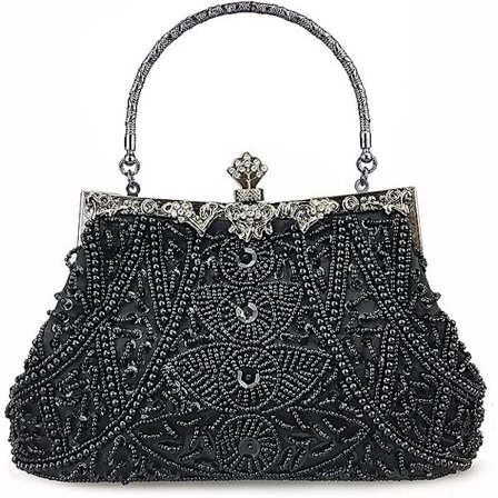 Glitter Fashion Perlebesatt Sequin Clutch for Kvinner - Vintage Perlebesatt Aftenvesker, Brudevesker