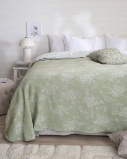 Jacquard-päiväpeite yksivärinen Vihreä