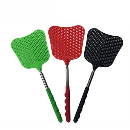 3 stk. sammenklappelig fluesmækker i rustfrit stål til bekæmpelse af fluer, myg og insekter