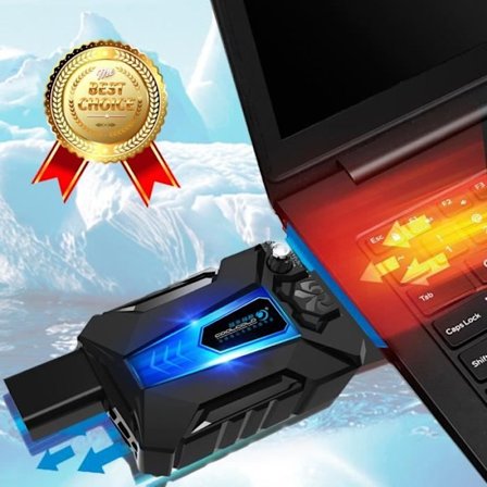 LCC Laptop Cooler - Kraftfull varmluftsutsug för att kyla din 14" till 17" laptop