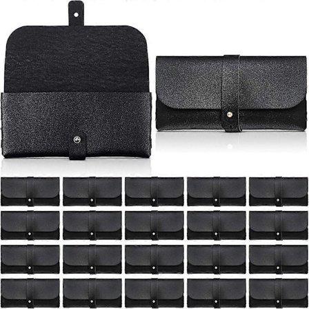 20-pakning Pengapåsar Vanntett PU Lærveske Liten Safe Lomme med Knapp Lommeboklomme for C [DB]