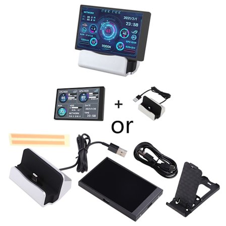 Ny 3,5 tums IPS TYPE-C Sekundär Skärm Dator CPU GPU HDD Monitor USB-skärm För Fritt AIDA64 Mini Monitor
