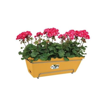 Elho Barcelona Balkong Allin1 50 - Gul - L 50 x B 28 x H 19 cm - Utomhusbalkong - 100% återvunnen