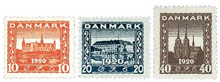 Danmark 1920 - AFA 112-114 - Genforeningen - Postfrisk