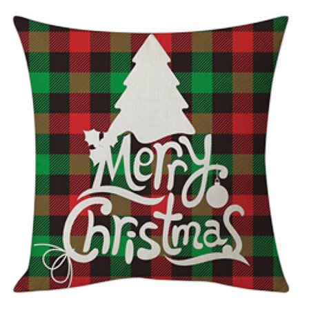 Nya 4-pack Jul Kuddfodral i Bomullslinne för Soffa, Heminredning
