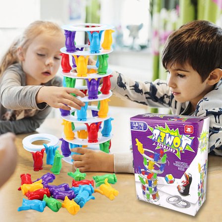 Kids Penguin Tower Collapse Balance Crazy Penguin Game Party Bo