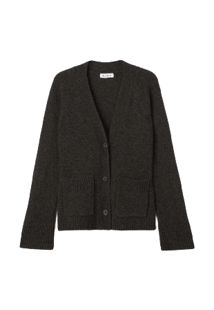 Wera Cardigan i ull WARD Stickat Brun S