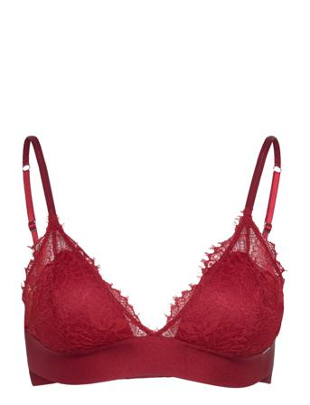 Bra Nora Triangle Bralette Fas Lingerie Bras & Tops Soft Bras Triangle Bras Rød Lindex