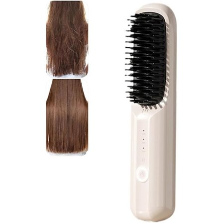 Lading Håretang, Multifunksjonell Trådløs Rett- og Krøllebørste, Oppladbar Rett- og Krøllebørste USB