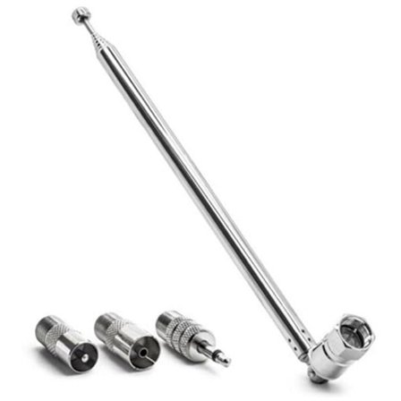 Stangantenne 3,5 mm adapter FM-radioantenne udskiftning skrue teleskopisk F-type han-stik AV stereomodtager