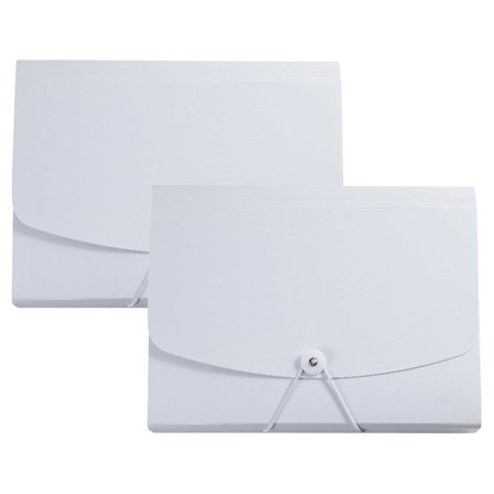 Dragspelsmapp, månatlig kvittomapp i plast, vit