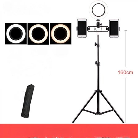 16cm Kaksoisjalusta LED-rengasvalaisin Jalusta Meikki Rengasvalo Video Studio Meikki Himmennettävä 3 Valotilaa Helppo Kuljettaa Ja Asentaa