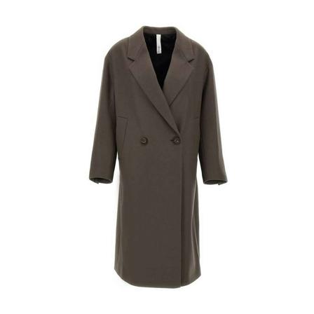 Hevo, Double-Breasted Coats Grijs, Dames, Maat:S