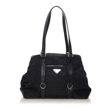 Prada Vintage Pre-owned Tessuto Shoulder Tas , Zwart , Dames , Maat: ONE Size Vintage Tassen