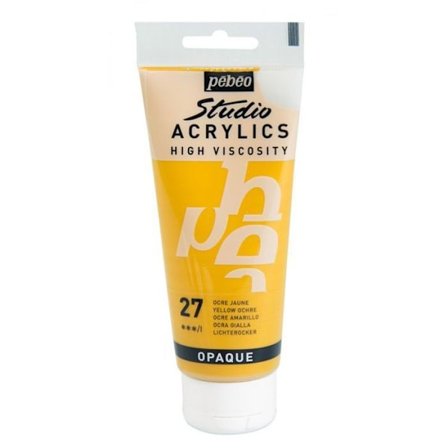 Akryylimaali - Pébéo - Studio-akryylit - Ocher Yellow - 100 ml - Satiini