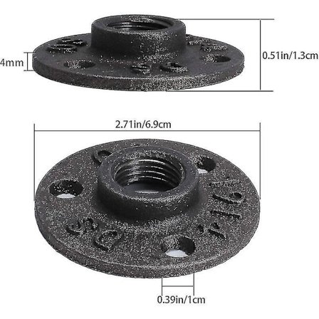 10 stk. 3/4"" Bsp gulvflanger støbejerns gevindflanger sorte rørflanger 3 huller gevindfitting med skruer til industriel møbel Diy dekoration 
