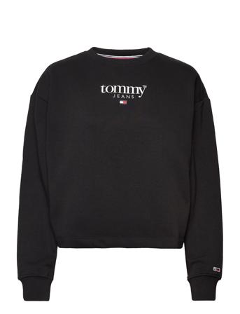 Tjw Rlxd Essential Logo 1 Crew Sweatshirt Trøje Sort Tommy Jeans