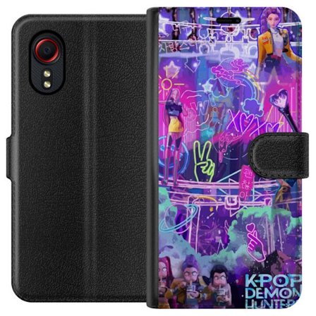 Kompatibel Tegnebogsetui til Samsung Samsung Galaxy Xcover 5 Kpop Demon Hunters Neon City Lights Purple Glow Idol Energy Vibes