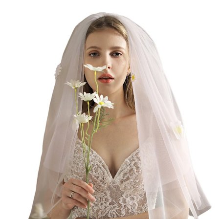 Keskipitkä kaksikerroksinen huntu, 60×108 cm, 1 kpl