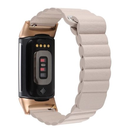 Fitbit Charge 5 klockarmband i äkta läder - Khaki