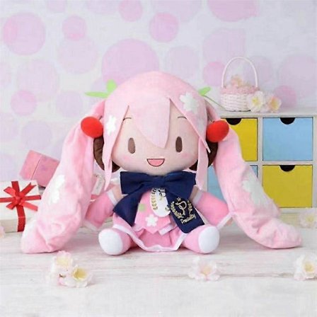32cm Kawaii Hatsune Miku Plysjdukke Anime Ny Sløyfe Miku Preciality Plysjpute Sofa Ornament Rom