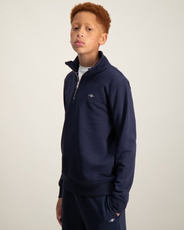 GANT SHIELD HALF ZIP SWEATSHIRT Blå Genser Gutt - Kids Brand Store