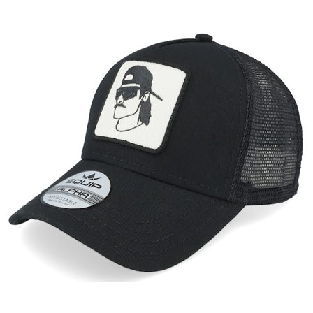 Iconic - Black trucker Czapka Z Daszkiem - Sport Shades And Mustashe Patch Black Trucker @ Hatstore