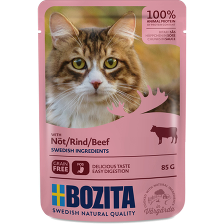 Bozita Katt - Pose Biff i saus 85g - Katt - Kattefôr & kattemat - Våtfôr og våtmat - ZOO.no