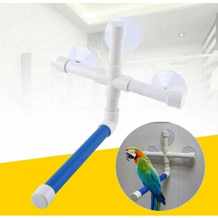 Fuglepinne, papegøye dusjpinne papegøye dusj fuglepinne papegøye pinne sugekopp sammenleggbar vindu dusj bad vegg pote sliping stativ leketøy med