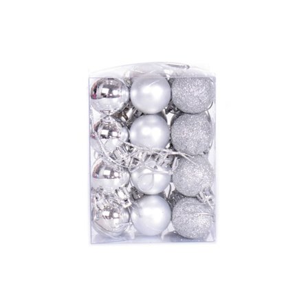 24 st/set 12 Färger Julgranskula Ornament Boll Fest Hem Trädgårdsdekoration För Julgran Hängande Boll