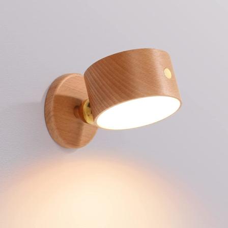 Led-seinään kiinnitettävät lukuvalot, puinen magneettinen seinälamppu, USB käännettävä seinävalaisin, joka on yhteensopiva lukutyöskentelyn sängyn 
