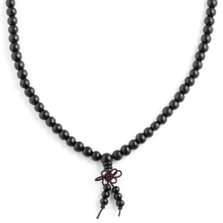 Collar negro de cuentas de madera para hombres - Collares de cuentas