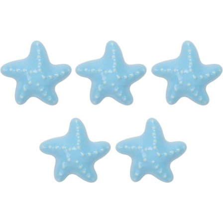 5-pak Stjerneformede Kommodeknopper Blå Keramiske Skabstræk Tegneserie Håndtag Knopper Keramisk Skabstræk Søde Soveværelses Hardware Dekoration Til 