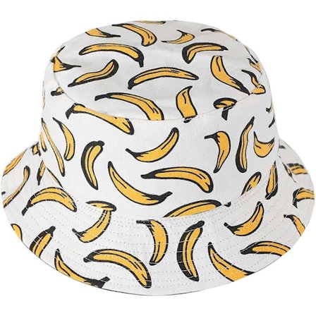 Solhatt med bananprint, strandhatt, fiskehatt, utendørs hatt unisex (FMY)
