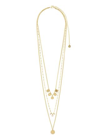 Necklace Carol Gold Plated Crystal Accessories Jewellery Necklaces Statement Necklaces Kulta Pilgrim