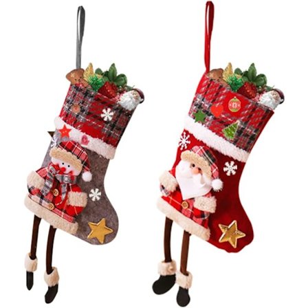 Jule Strømper, 2 Pak Jule Strømpe Slik Gaveposer