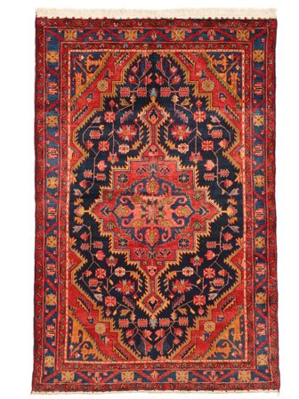 Nahavand Old Teppe Håndknyttet 135X210 Mørk Rød/Svart Persia