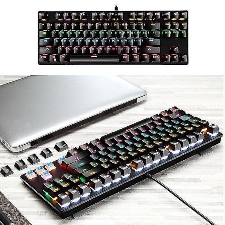 Qwert 87-key Usb Wired Mechanical Keyboard High-quality Professional And Easy-to-use (black)