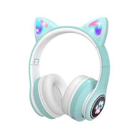 Børnehovedtelefoner med mikrofon/rgb LED-lys, Bluetooth-hovedtelefoner /skole//smartphone-grøn