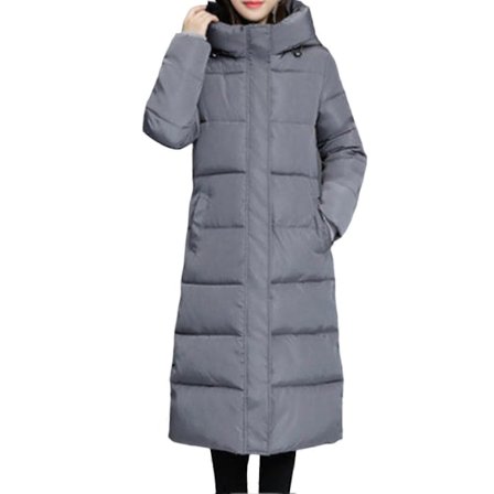 Dame Vinter Dunjakke Casual Lang Glidelås Yttertøy Vattert Jakke Egnet for Vennetreff