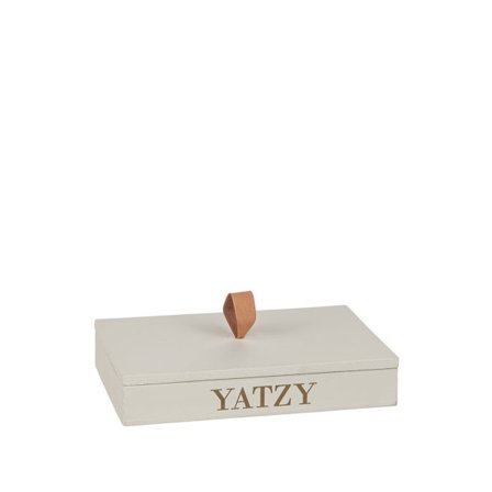 Yatzy spel i Trälåda Vitt 13x20 cm