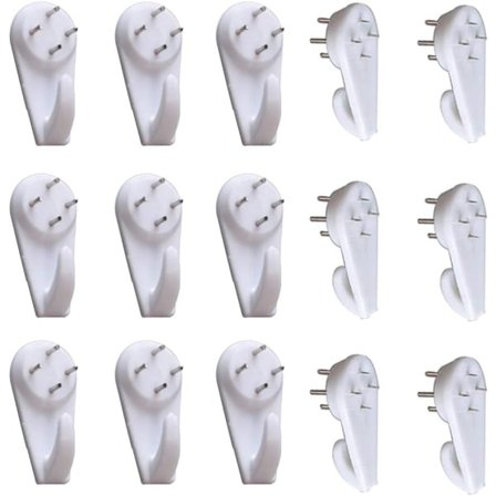 20 st vita kraftfulla betong hårda vägg gips vägg bild krokar spårlös hängande krok spårlös spik plast vägg krok 5cm