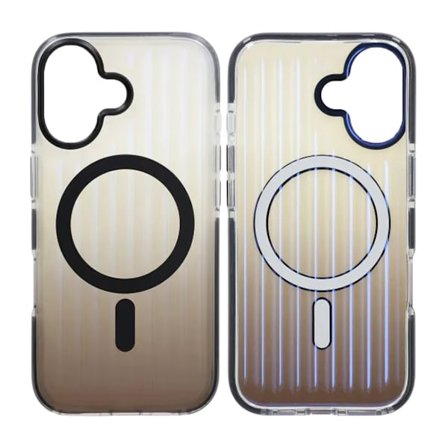 Corrugated Gradient Magnetic Case For iPhone 17 Black